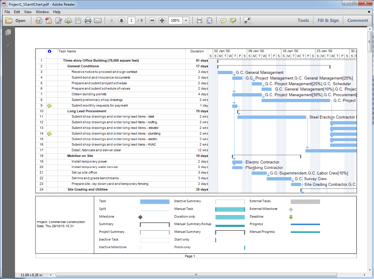 Export to PDF – Project Plan 365