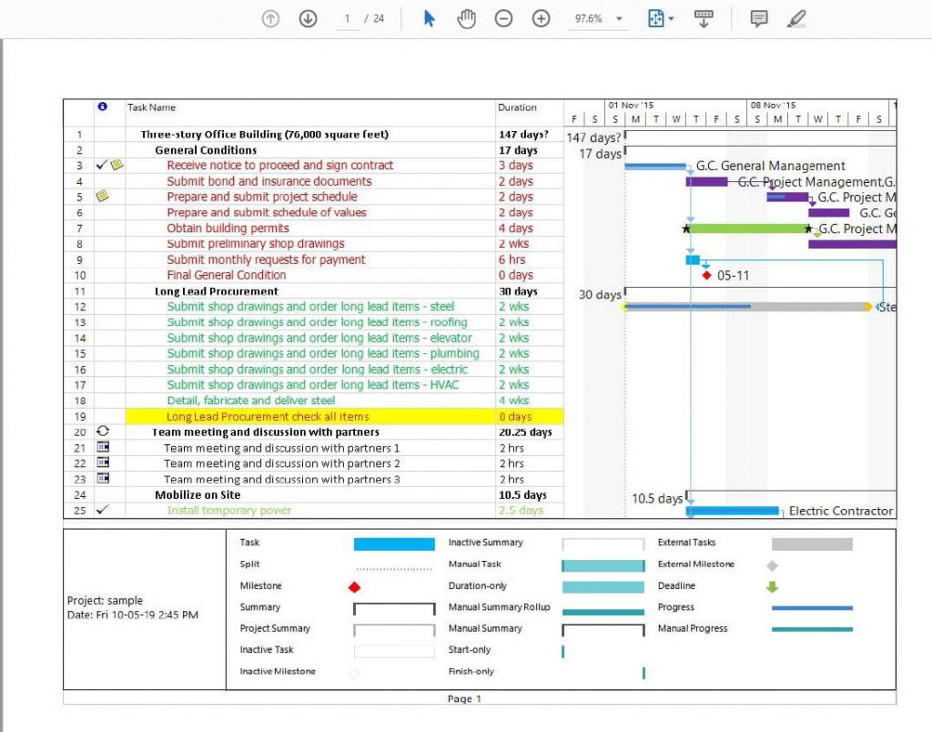 export ms project to pdf without gantt chart