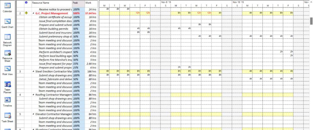 Assignments Peak Units - Project Plan 365