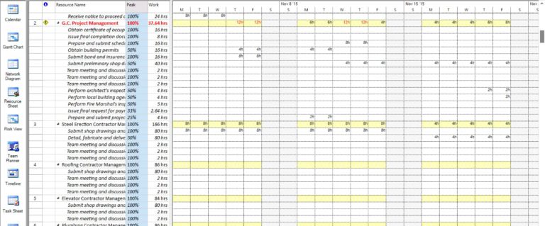 Assignments Peak Units - Project Plan 365