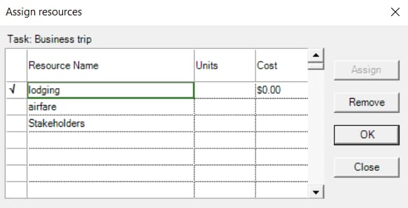 Cost Resources – Project Plan 365