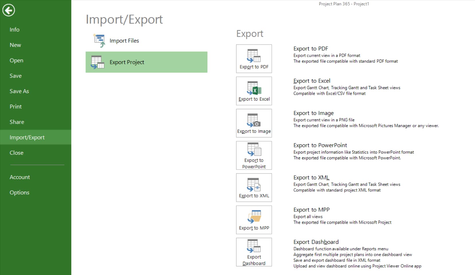 exporting ms project to excel