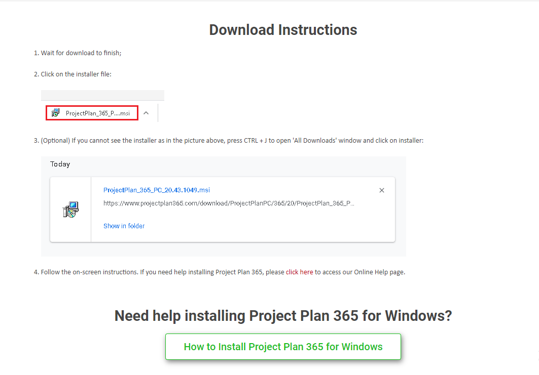 download project office 365