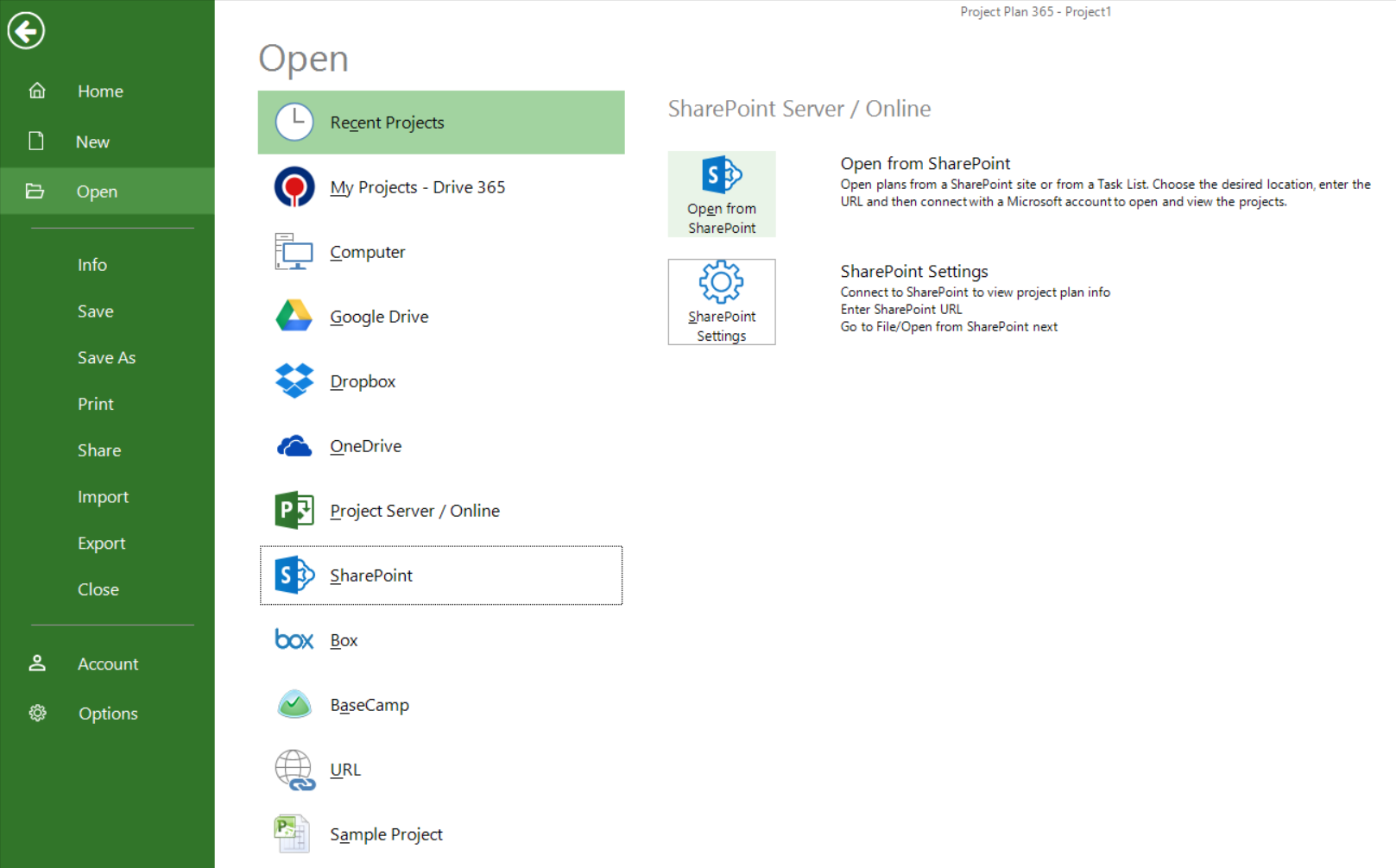 Open From Sharepoint Task List Project Plan 365