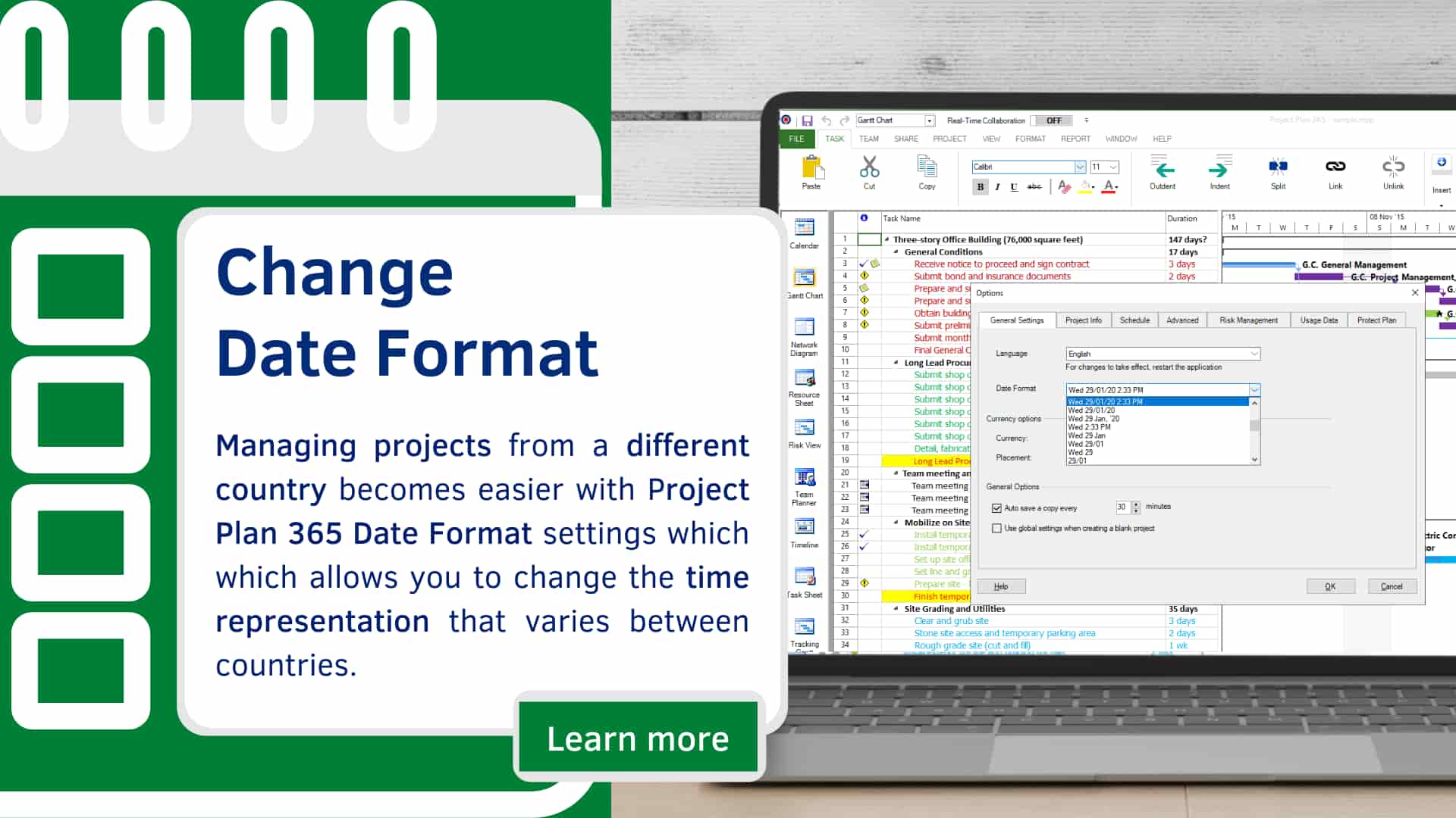 Date Format - Project Plan 365