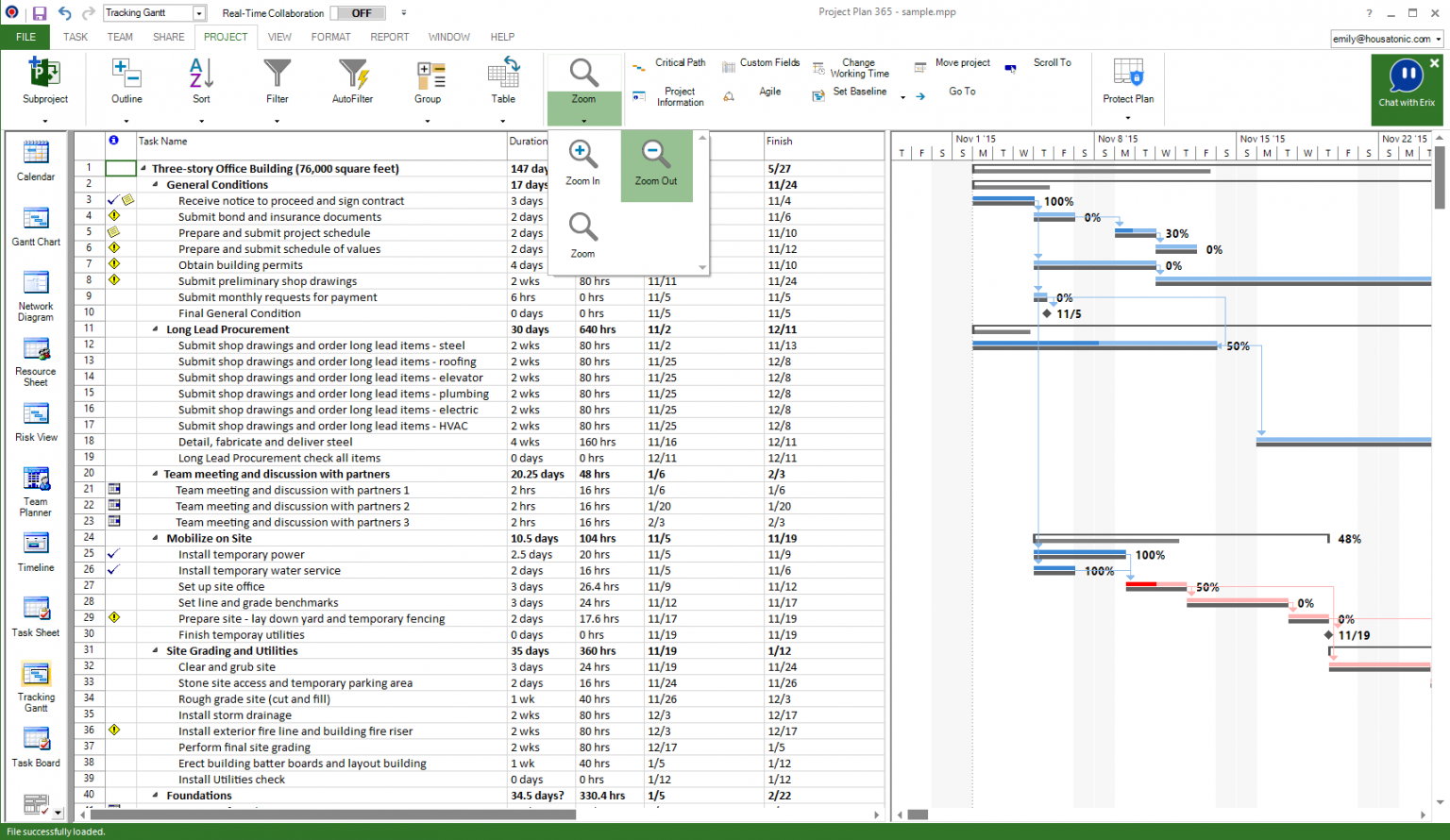 Tracking Gantt – Project Plan 365