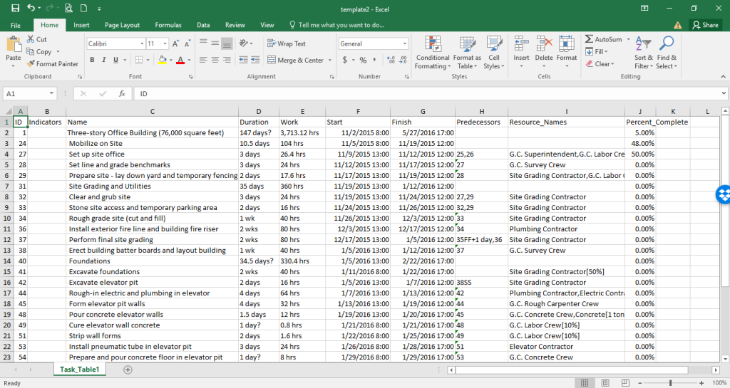 Export to Excel (CSV) - Project Plan 365