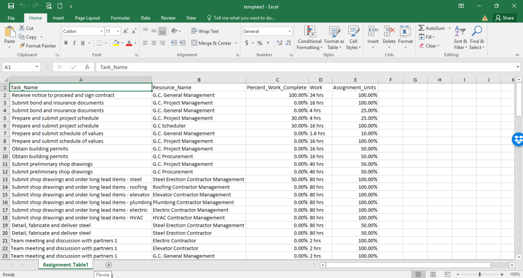 Export To Excel (CSV) - Project Plan 365